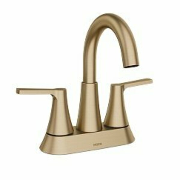 Moen Mikah Two-Handle High Arc Bathroom Faucet in Bronzed Gold 84311BZG